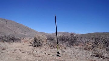 Mean Machine 6 1/2 Foot Tall Model Rocket Launch Flight 2 with no Fail! E engine used