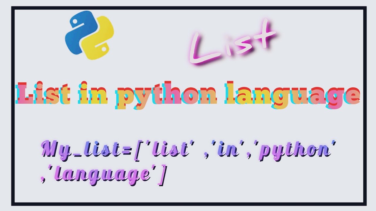 List in Python language | List function in Python language #5 - YouTube