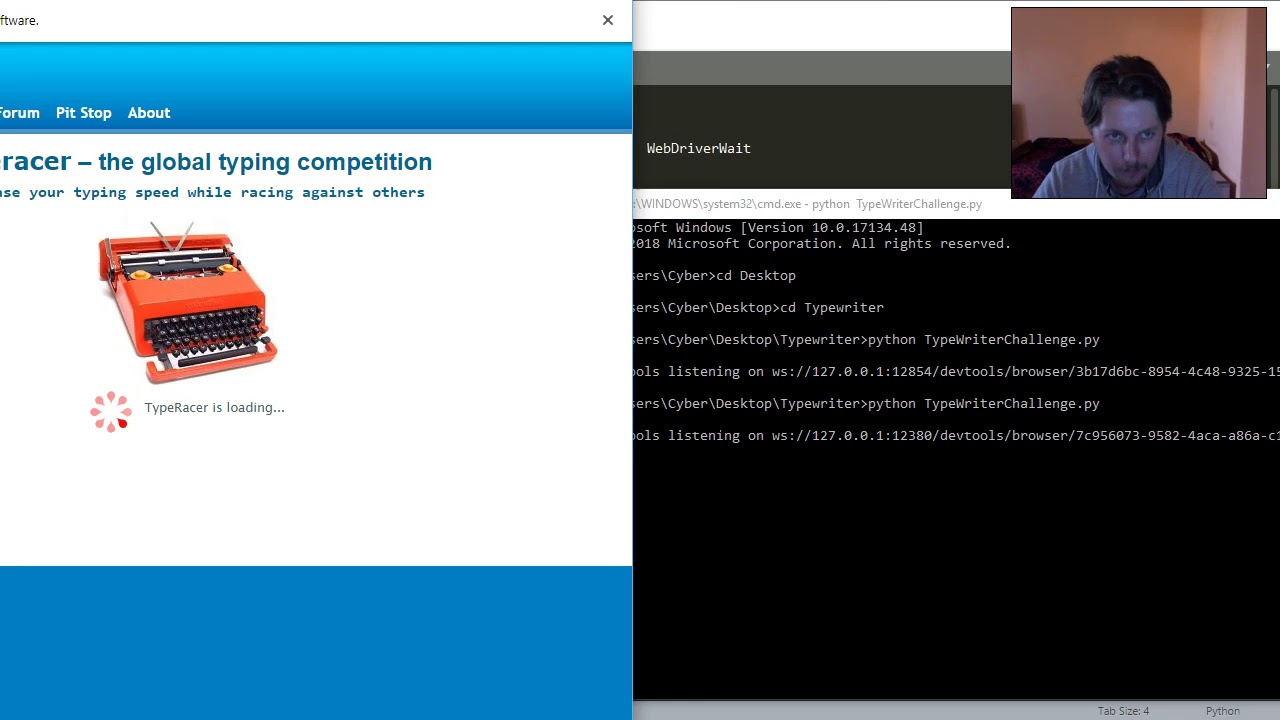 Python - Type Writer Challenge - YouTube