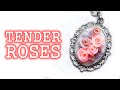 DIY Jewerly 🌹 Tender Roses Necklace 🌹 Polymer clay