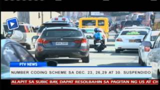 Number Coding Scheme Sa Dec. 23, 26, 29 At 30, Suspendido