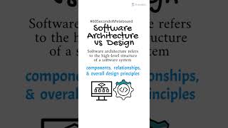 Difference Between Software Architecture vs Software Design Explained #shorts