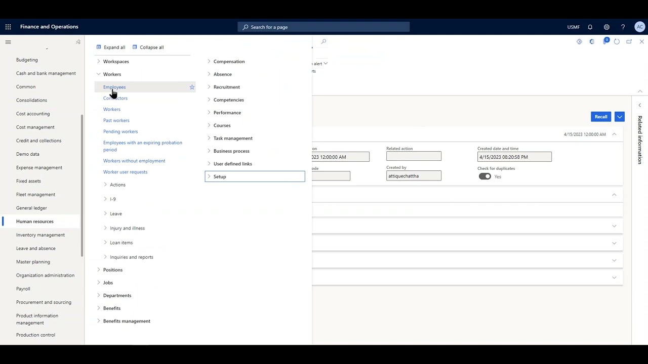 D365 Finance Operation | Human Resource | Create an Employee