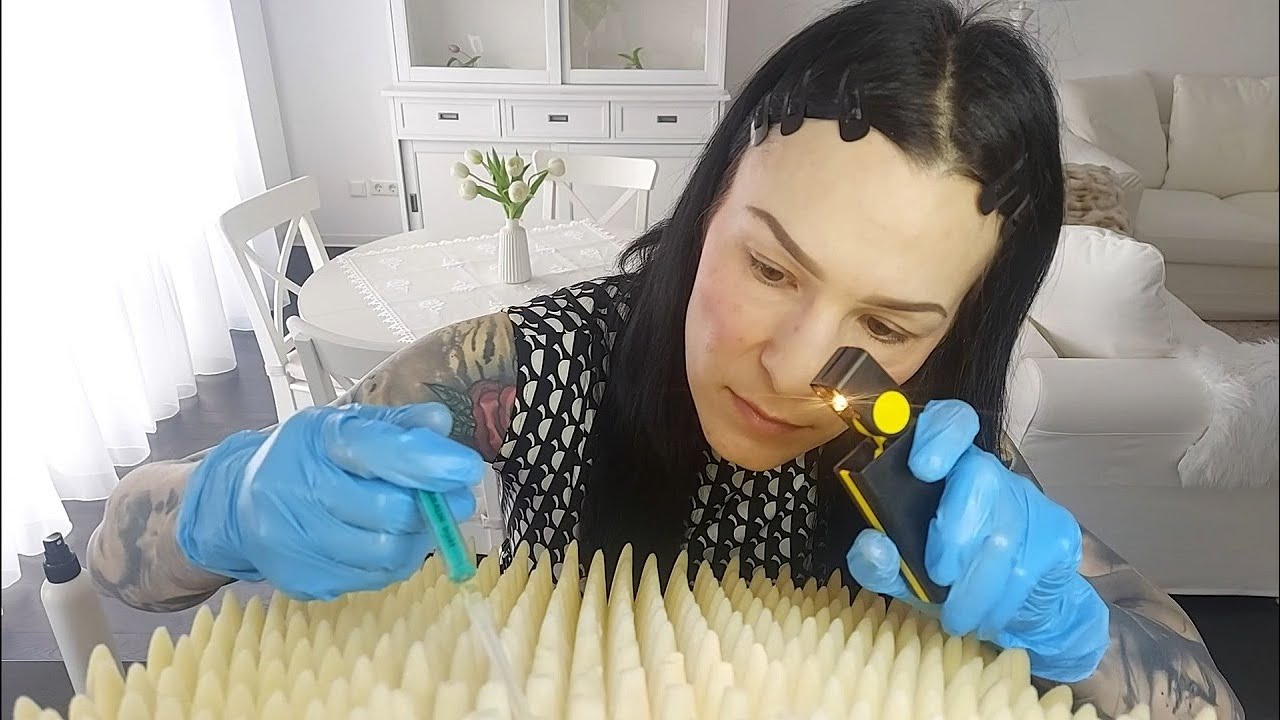 Homer gets an allergy test on his back ASMR