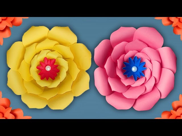20 DIY Giant Paper Flowers Ideas to Try – Buzz16  Giant paper flowers,  Paper flowers, Paper flower backdrop