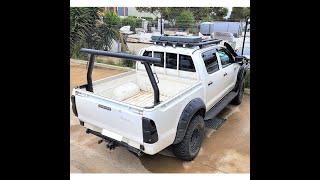 cobra 4x4 universal adjustable black steel tub ladder rack tradie side brackets ute