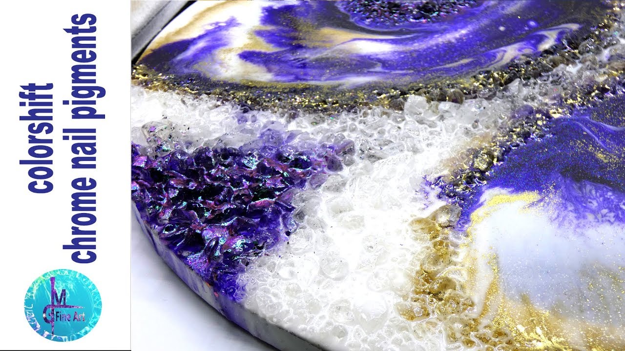 Round Resin Geode / Agate look with glass, glitter and mrs. colorberry resin pigments