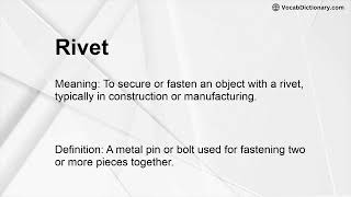 Rivet Meaning