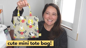 How to sew a cute mini tote bag - beginner friendly sewing project!