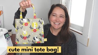 How to sew a cute mini tote bag  beginner friendly sewing project!