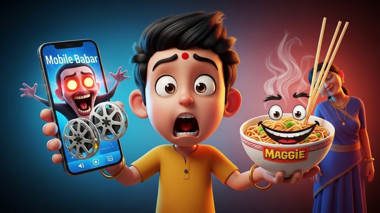 chintu ki kahani /“Mobile Aur Maggie Ne Bachche Ka Future Kha Liya 😱 | Funny Cartoon Moral Story”