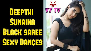 Deepthi Sunsina Y Dance In Black Saree