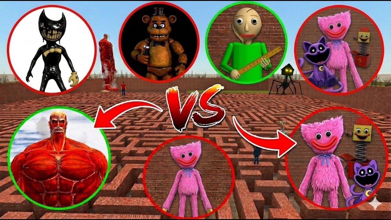 WHO WILL WIN? SIREN HEAD  vs HUGGY WUGGY vs HULK vs HOUSE HEAD VS CHOO CHOO– GMod Monster Battle #18