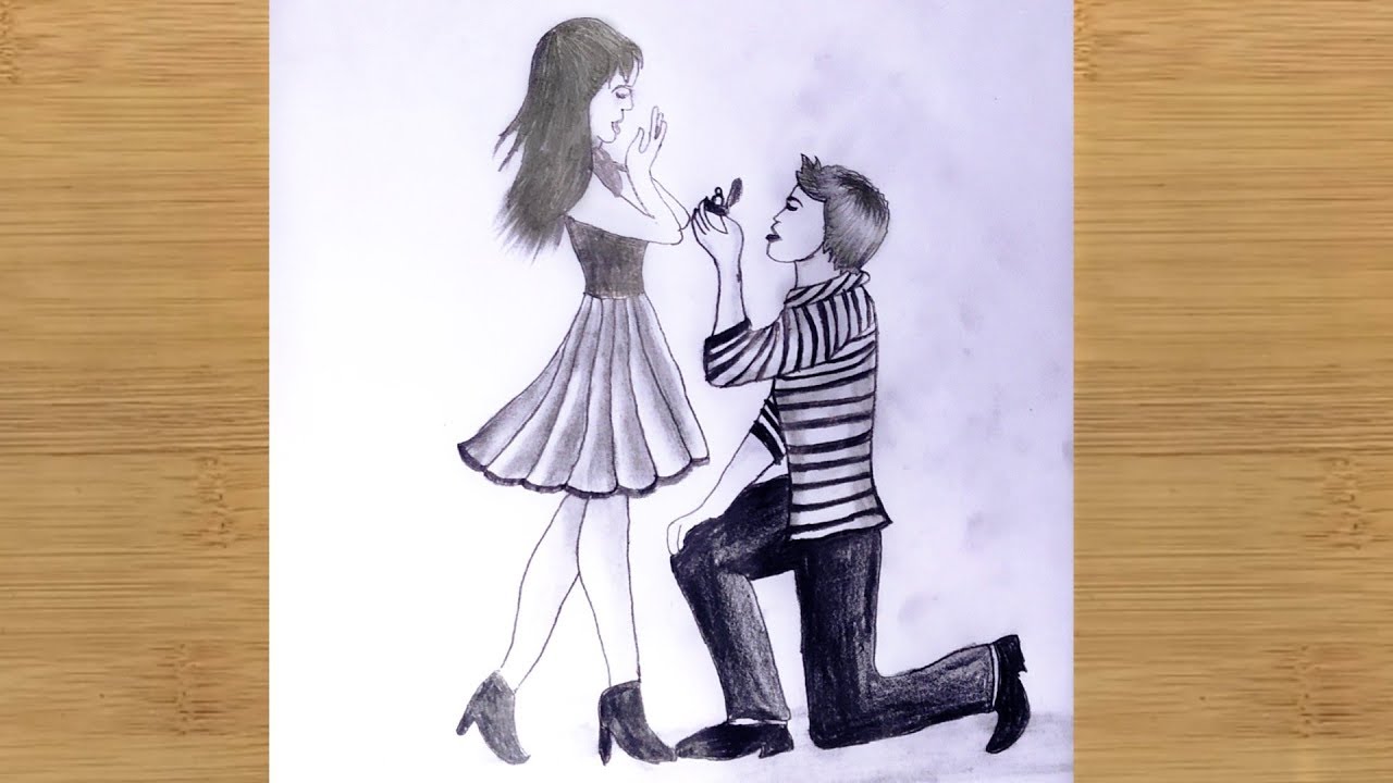 How to draw a Romantic Couple Drawing Couple Drawing Propose drawingNaresh  Art art artist love drawing photography artwork  Instagram