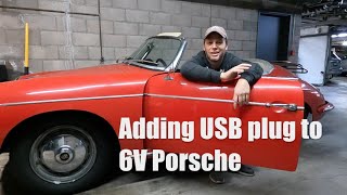 How to install a USB charging port in a 6 volt vintage Porsche 356