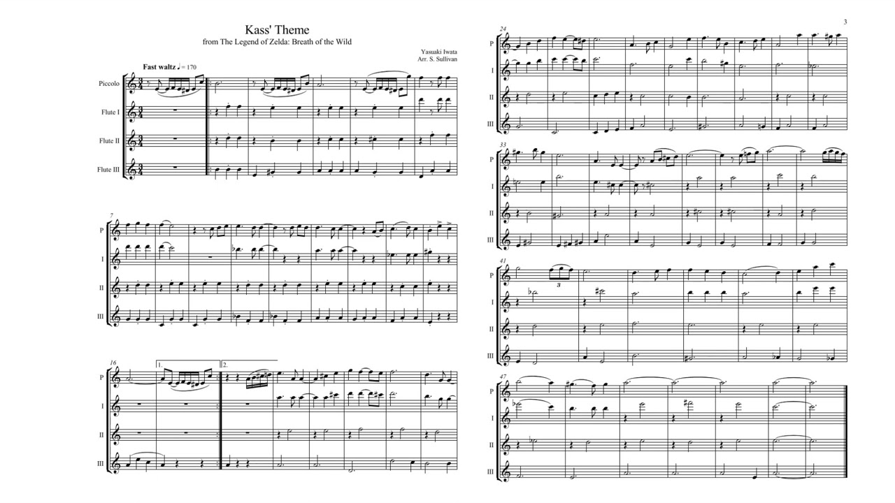 Kass' Theme Flute Quartet YouTube