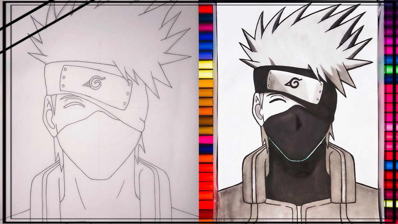 How to Draw Kakashi Hatake — Naruto Manga  Hidden Drawing Techniques -  Yubi Art - Medium