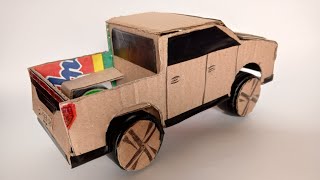 How to make a cardboard car//pickup truck #cardboardcraft #diy #rccar #trending@Karclash