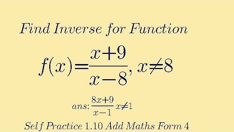 Self Practice 1.10 No 1e Additional Mathematics Form 4 Textbook