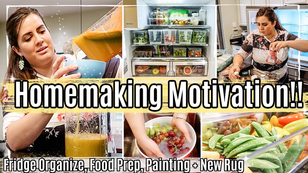 NEW! HOMEMAKING + CLEAN WITH ME 2022 :: New Paint, Fridge Organization, Food Prep + New Rug!