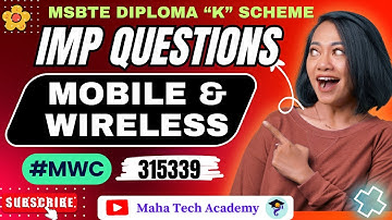 IMP Questions |MOBILE & WIRELESS COMMUNICATION| MSBTE Diploma 5th Sem  #315339 #DE/ EJ/ ET/ EX/ IE