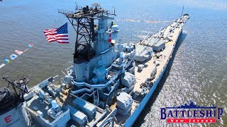 Battleship New Jersey traveling on Delaware River To Dry Dock - Vlog