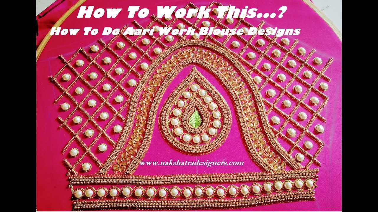 How to do aari work blouse designs - YouTube