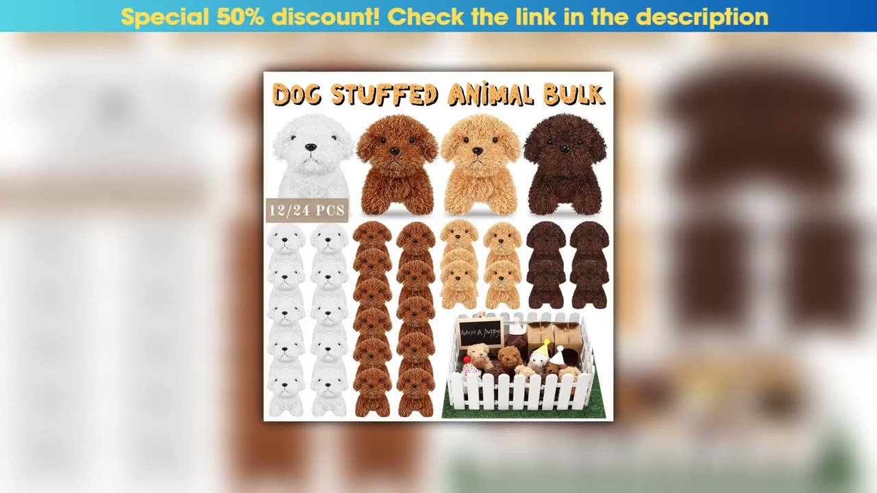 Hands-on 12-24PCS Teddy Dog Plush Toys Stuffed Puppy Dogs Soft Poodle Doll Animal Pet Toy for Adopt