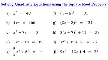 Solving Quadratic Equations by Square Root Property │Algebra
