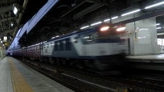 1554レ　EF64-1027牽引貨物列車(タキ44000形廃車回送)　名古屋駅通過