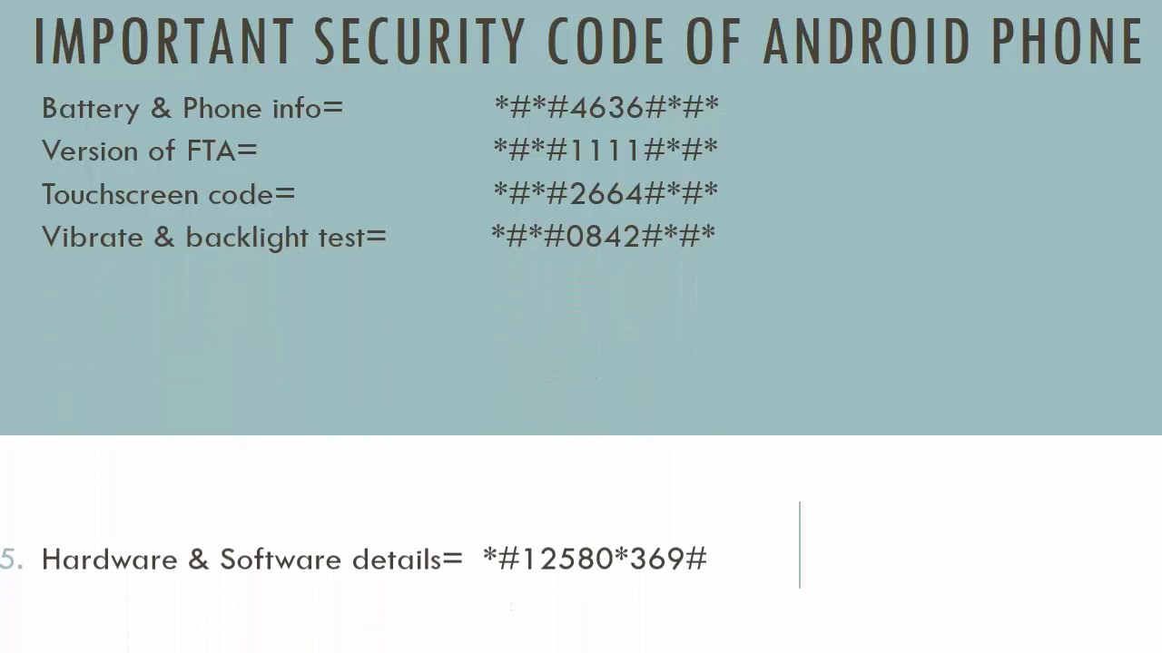 Important security code of android phone YouTube