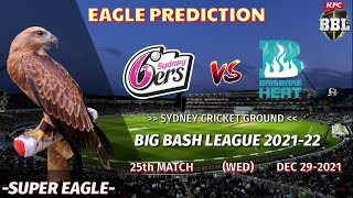 Sydney Sixers vs Brisbane Heat Prediction || Big Bash League 2021-22 | Eagle Prediction