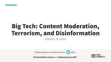 Big Tech: Content Moderation, Terrorism, and Disinformation