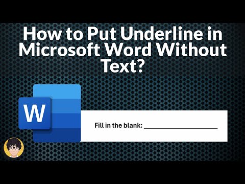 How to Put Underline Without Text in Microsoft Word