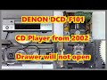 Denon DCD-F101 "Compact" compact disc "CD" player. Drawer wont open. Very much in need of a service