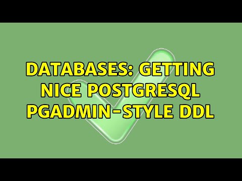 Databases: Getting nice PostgreSQL pgAdmin-style DDL
