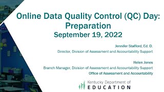 Online Data Quality Control (QC) Day Preparation, September 19, 2022