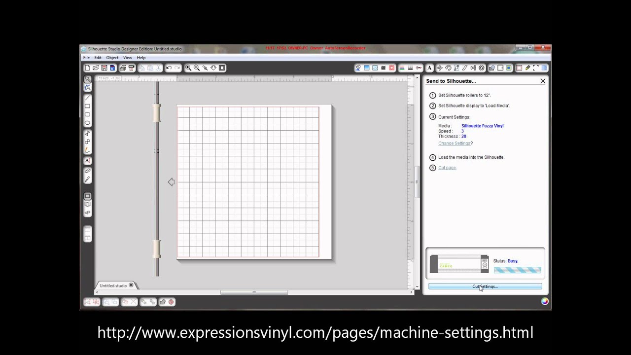 Silhouette Cameo and SD Cut Settings for Expressions Vinyl - YouTube