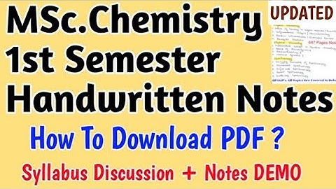 MSc.Chemistry 1st Semester Handwritten Notes | DEMO | How To Download PDF #chemistry