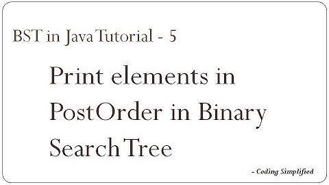 Binary Search Tree in Java-5: Print elements in PostOrder in Binary Search Tree