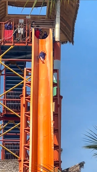 nana and the coolest slide in the summer water park