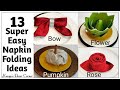 13 Easy Napkin Folding Ideas | Vlogtober Day 11 | How To Fold Dinner Napkins