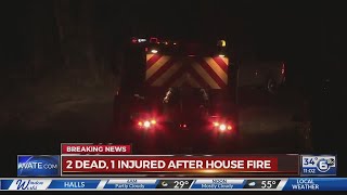 2 dead, 1 injured after house fire in Anderson County