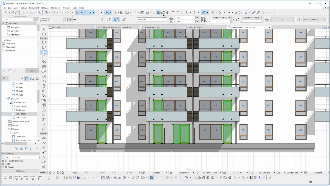 BIM med ARCHICAD: ID-merking i fasade og oppriss - YouTube