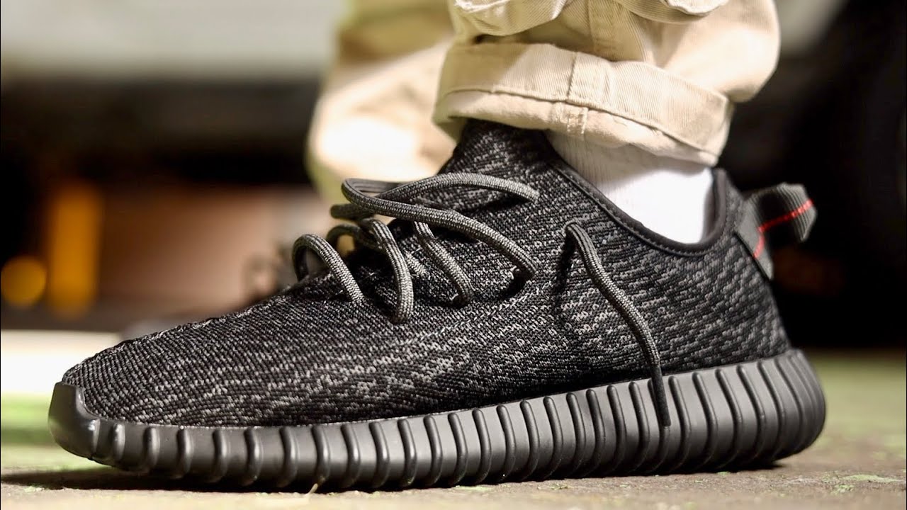 Adidas Yeezy 350 Black On Foot - YouTube