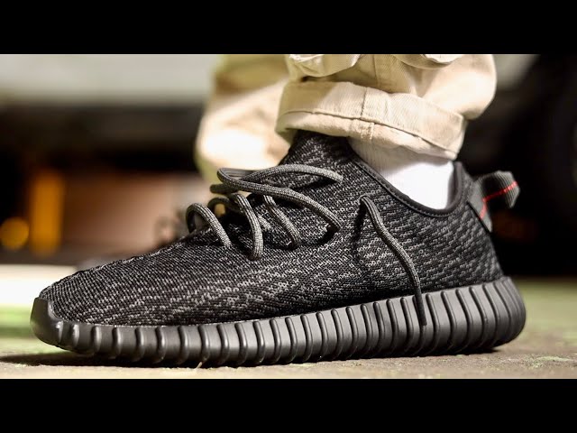 Adidas Yeezy 350 boost Pirate Black 2023 Foot - YouTube
