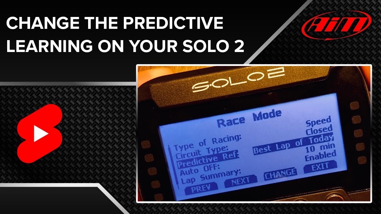 Change how your AiM Solo 2 predicts your lap time 
