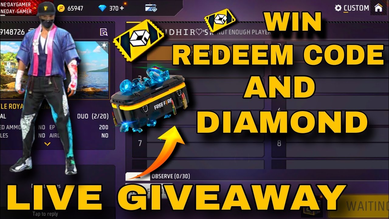 Free Fire Live Giveaway Custom Room | FF Live Team Code Giveaway | Free ...