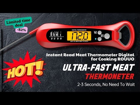 ROUUO Digital Meat Thermometer for for Cooking and Grilling