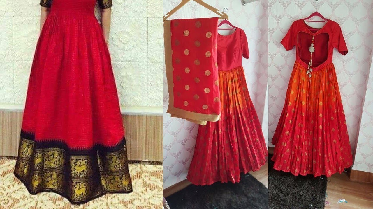 anarkali dress made by saree